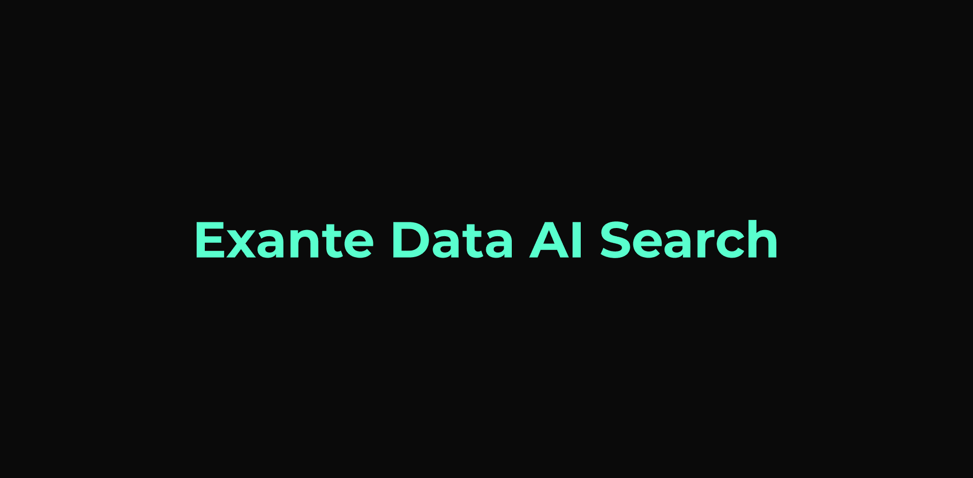 Exante Data AI Search dashboard