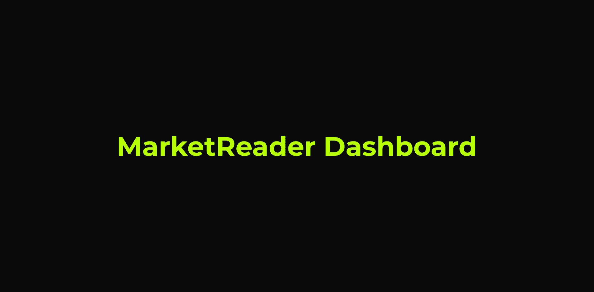 MarketReader dashboard charting interface