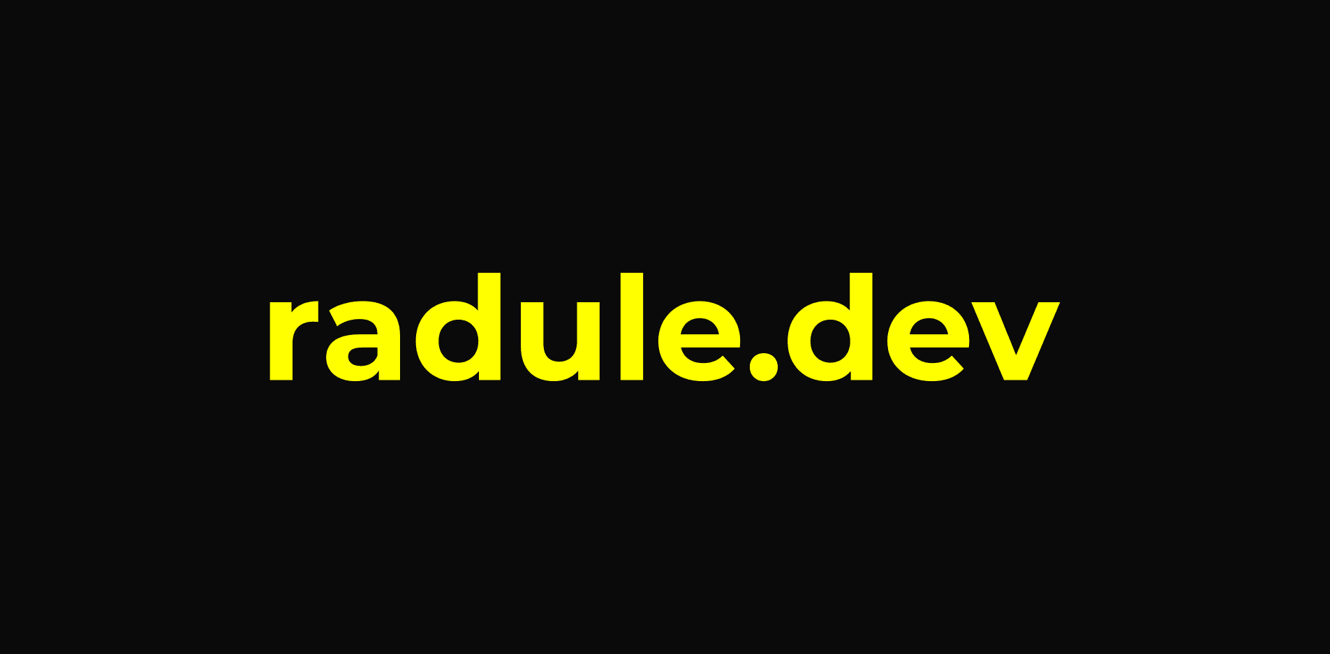 radule.dev portfolio site